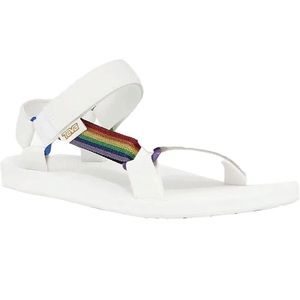 NWT Teva Pride White Rainbow Sandals Original Universal 12